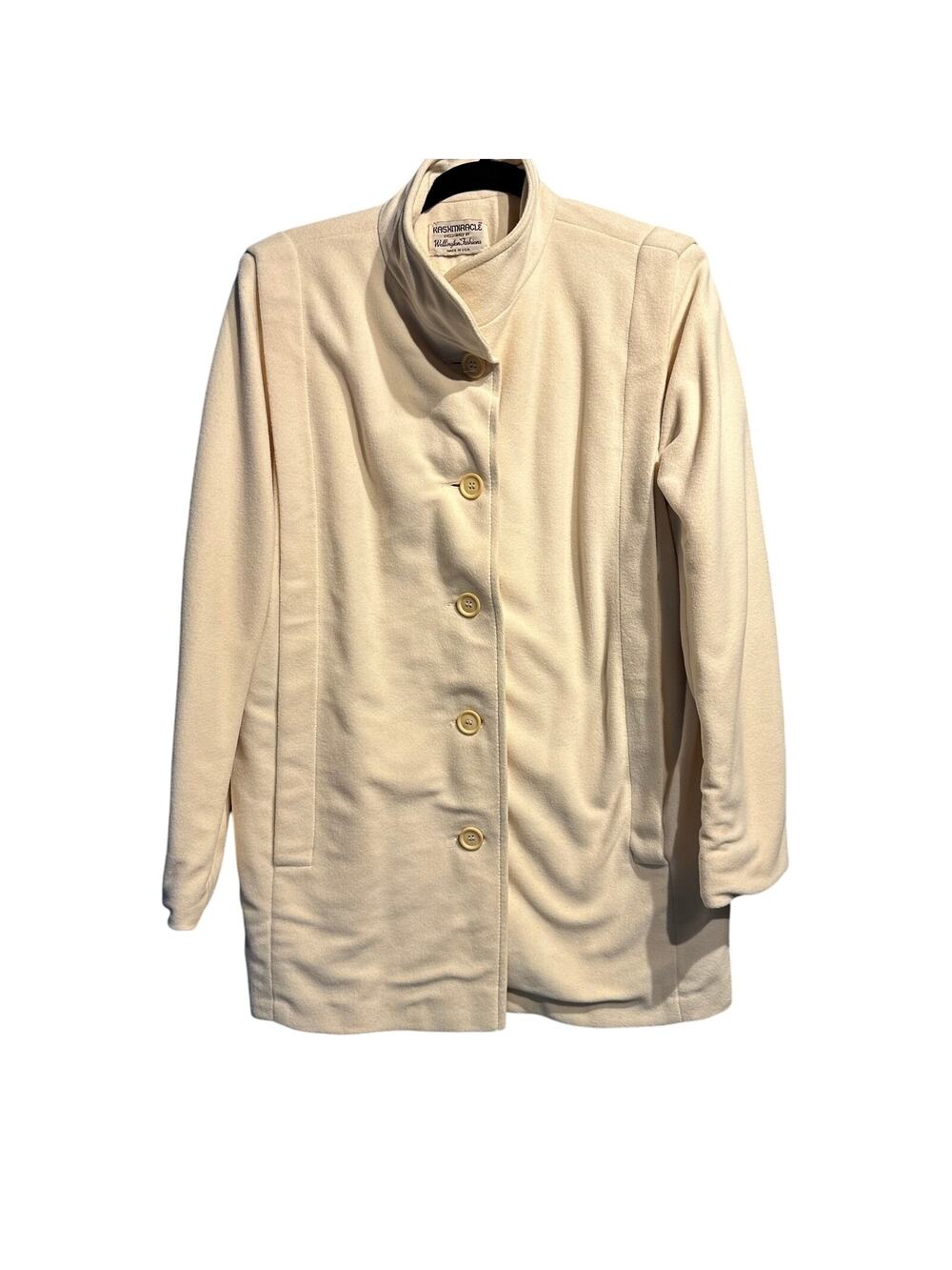 Kashmiracle Size XL jacket Cream Made in USA Wellington Fashions Vintage Elegant